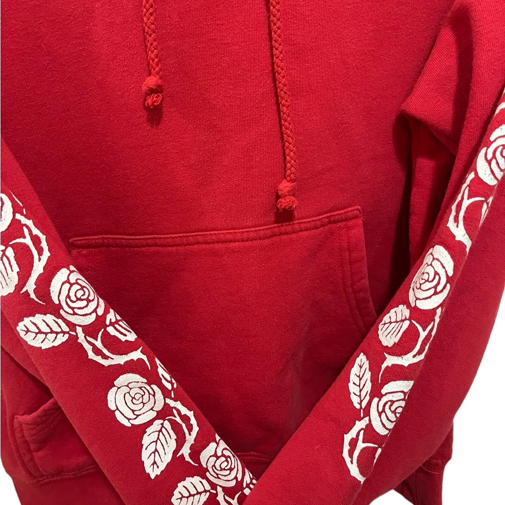 VINTAGE OBEY ROSES RED HOODIE - Picture 2 of 4